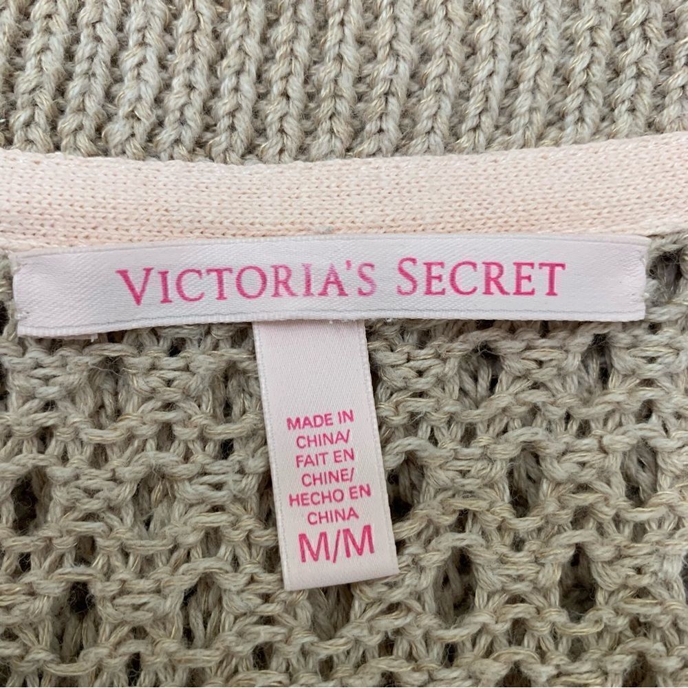 Victoria’s Secret Linen Blend Side Button Open Knit Sweater, Sz Medium - Picture 10 of 13